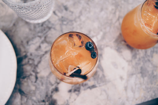Fruity Non-alcoholic cocktail on a marble table